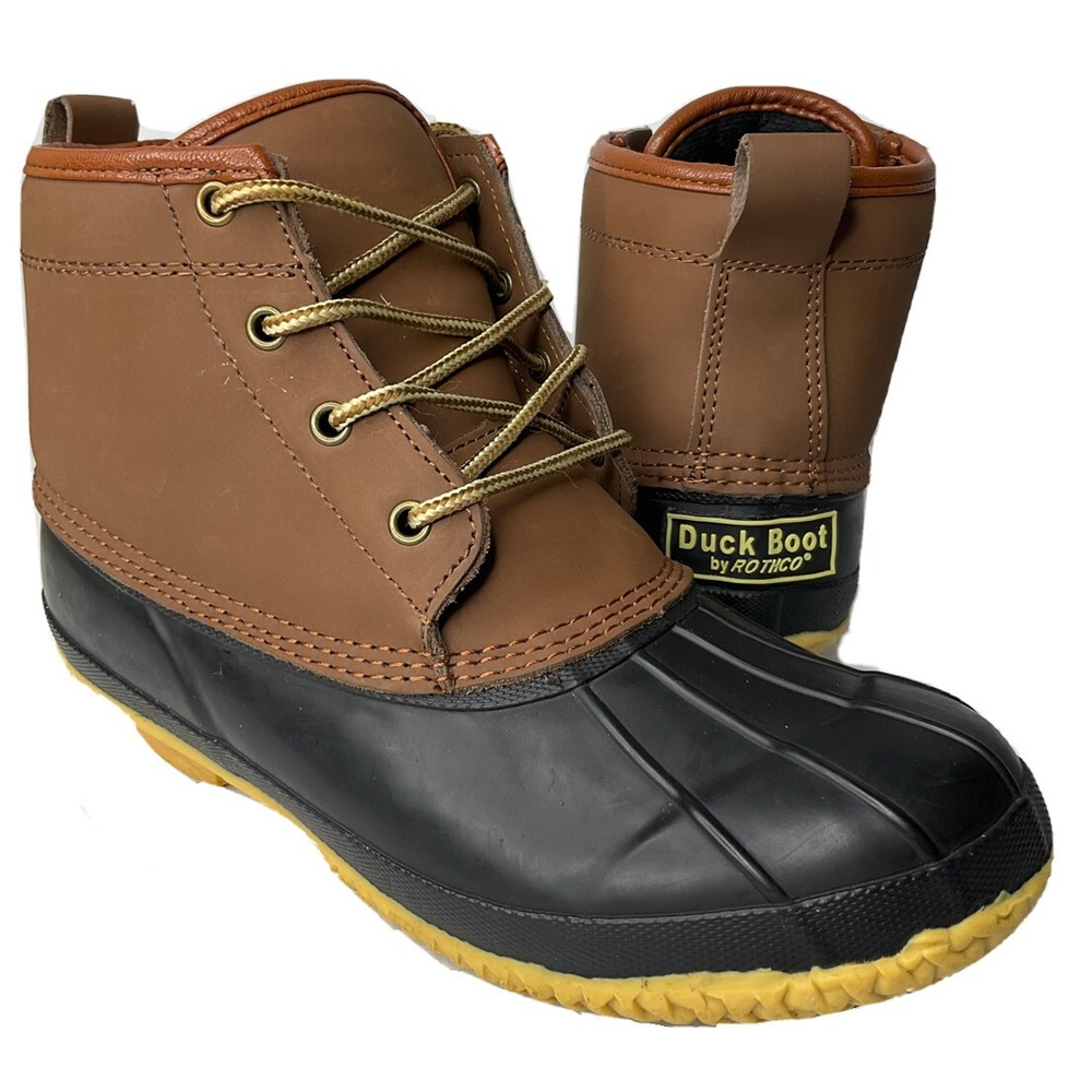 Rothco Duck Boots Steel Shank Waterproof Insulated Boot‎ Men Sz 9 Brown Black